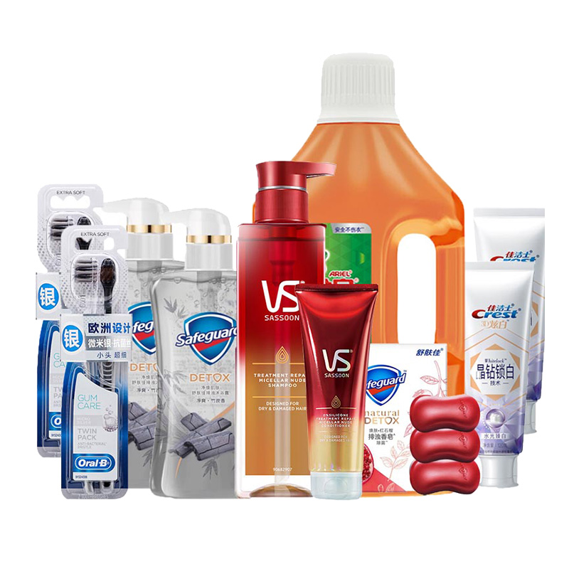 宝洁生活礼包C【舒肤佳沐浴露 500ml*2+香皂108g*3沙宣洗发水500ml+护发素210ml+除菌液1L等】