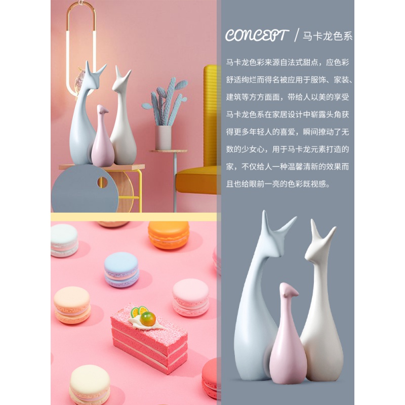 北欧ins陶瓷摆件家居饰品客厅酒柜装饰品创意房间摆件送闺蜜 三维工匠 马卡龙色情侣天鹅一对高清大图