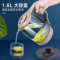 益多 电水壶家用烧水壶高硼硅玻璃电热水壶1.8L大容量煮水开水器自动断电蓝光烧水可视 灰色TY-GK888