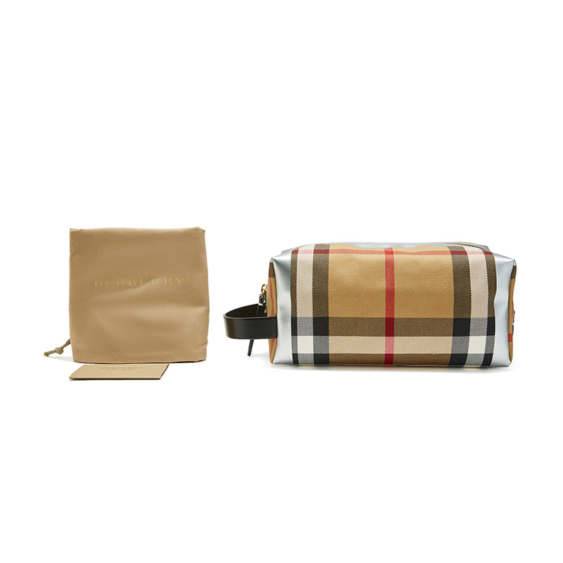 BURBERRY 博柏利/巴宝莉 手拿包男女通用款Vintage格纹织物便捷收纳袋化妆包洗漱包8006293