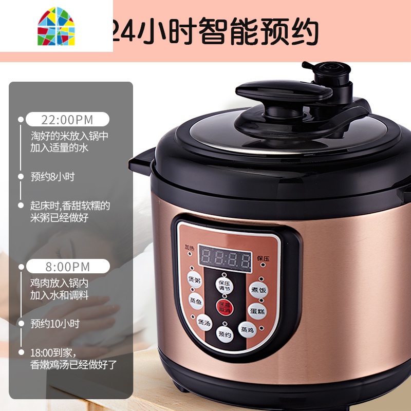 电压力锅家用小型1电高压饭煲2.5L双胆迷你2-3人全自动预约 FENGHOU 2L单胆黄金胆高清大图