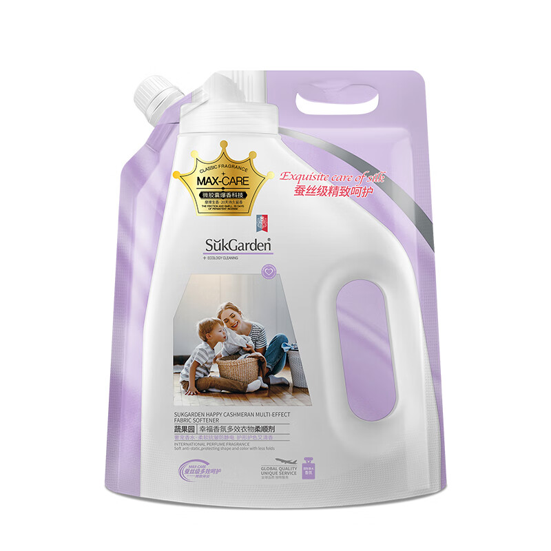 SukGarden蔬果园幸福香氛多效衣物柔顺剂(袋装)1kg--