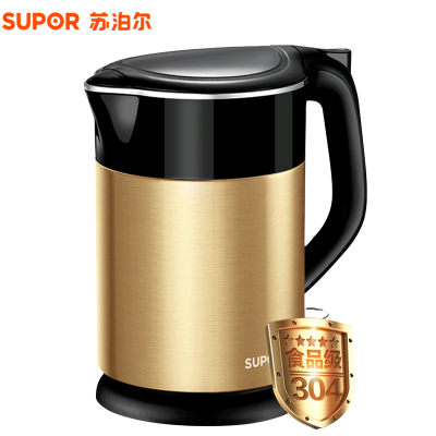 苏泊尔(SUPOR)电热水壶 SWF15E13B 不锈钢304家用自动断电 双层防烫 烧水壶