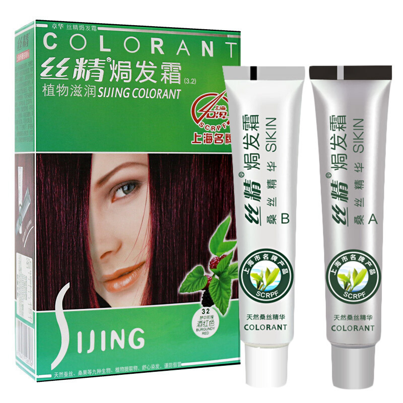 章华丝精桑丝植物130ml 3.2 酒红色染发剂