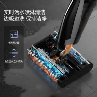德尔玛(Deerma) 家用无线洗地机VX96除菌吸拖一体拖地机智能感污无边框滚刷拖地 P30吸尘自清洁升级无线双刷