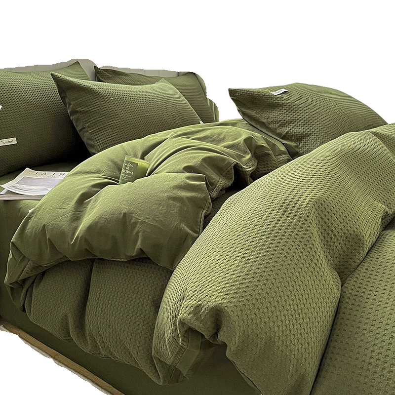 铭思沃三件套床单款1.2m床 绿 套高清大图