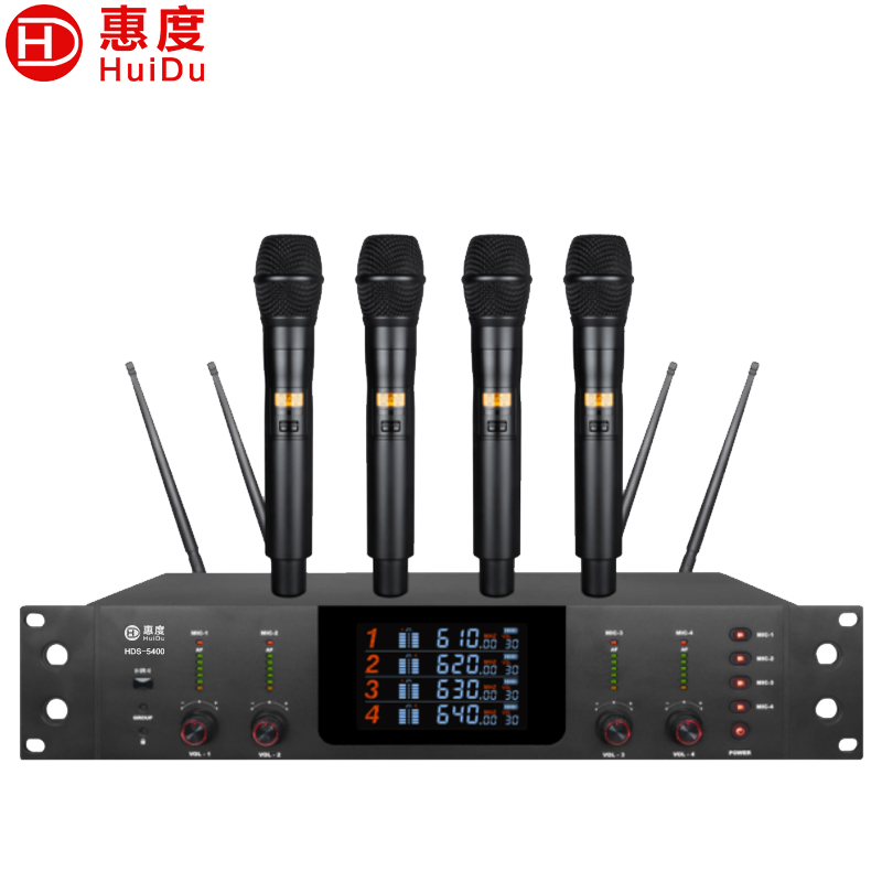 惠度(HuiDu)HDS-5400专业无线话筒一拖二真分集麦克风会议演讲舞台婚庆主持学校操场户外演唱话筒手持款高清大图