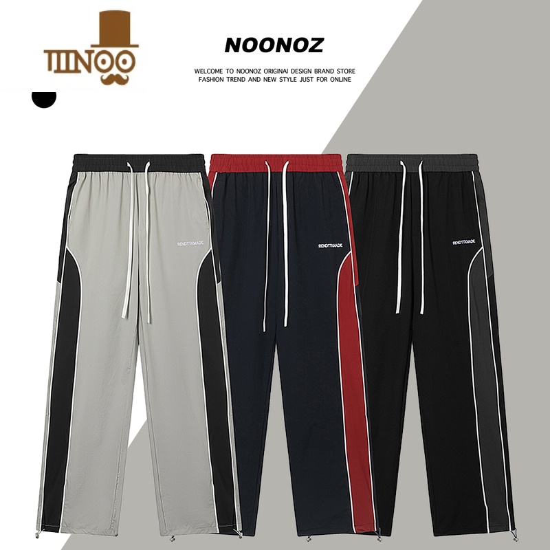 YANXUNOONOZ炸街侧边撞色拼接运动裤子男潮牌跳舞高街美式复古休闲长高高清大图