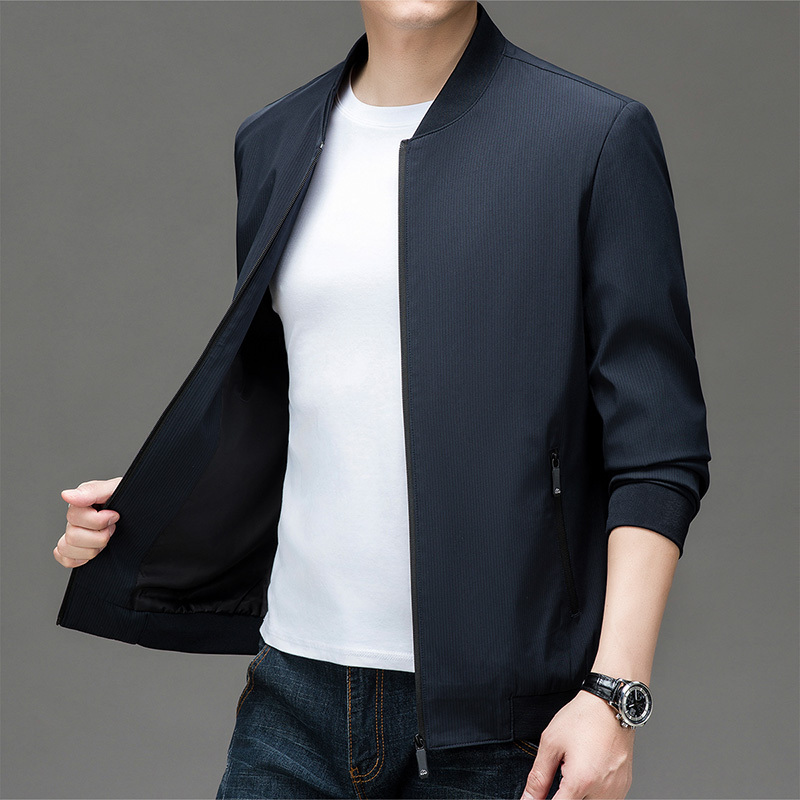 zhua爸爸装立领外套青年男士2024春秋季商务休闲夹克衫中老年男装上衣