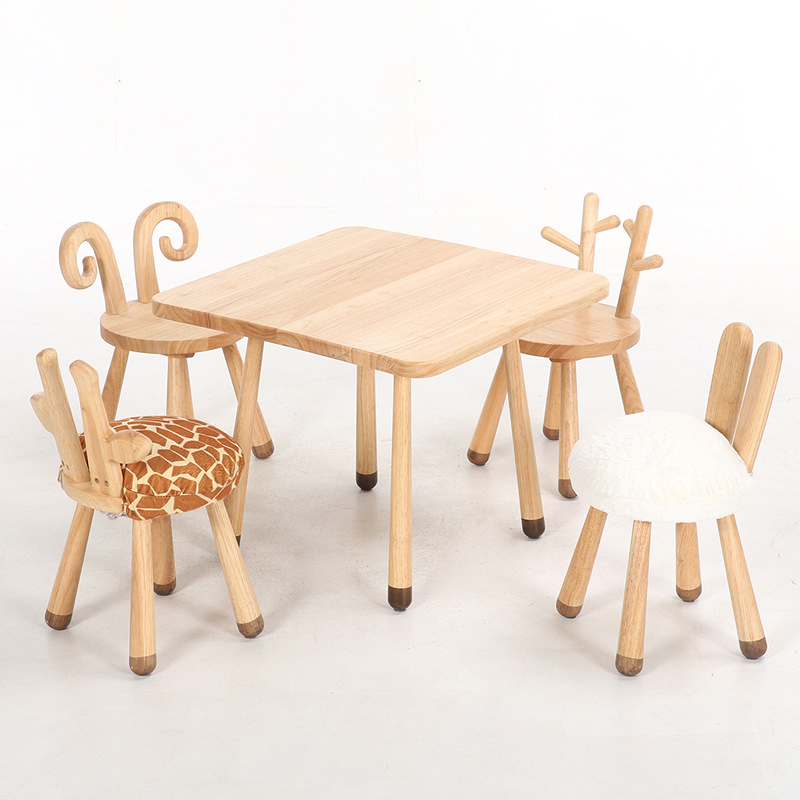 【闪电客椅子/凳子6099】 北欧木幼儿园可爱动物儿童学习闪电客手工桌