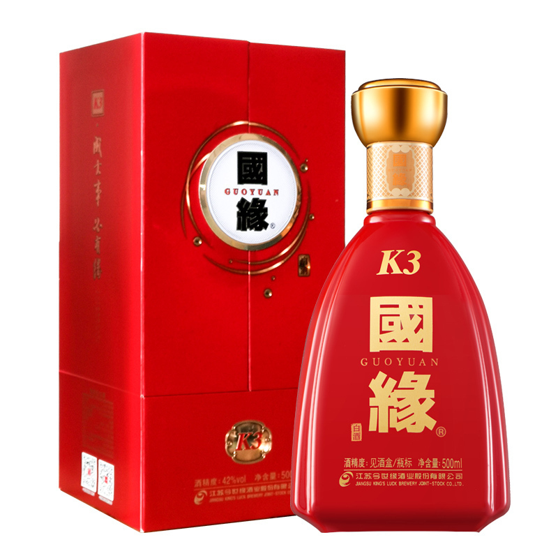 今世缘 国缘K3 500ml*4瓶 42度 白酒 整箱 婚庆喜宴