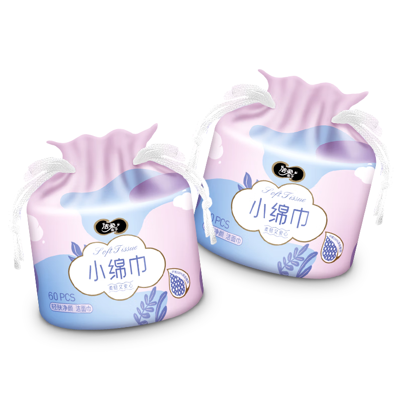 洁柔 绵柔巾轻肤净颜洁面巾卷筒式60节6卷装干湿两用珍珠纹擦脸洗脸巾 6卷整箱装高清大图