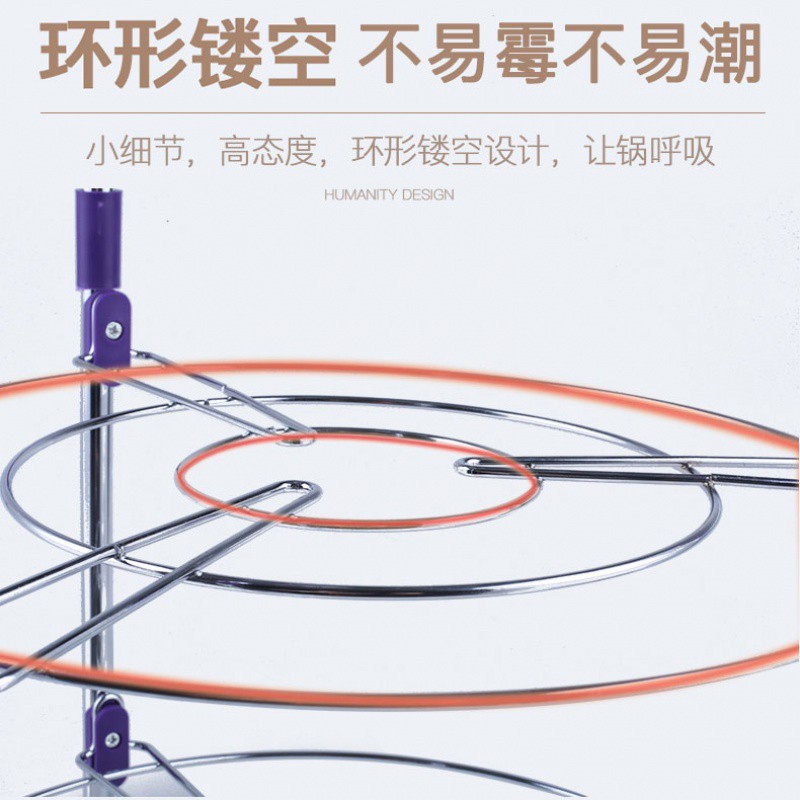不锈钢厨房置物架落地多层三角收纳锅架转角架家用微波炉放锅架子收纳层架 三维工匠高清大图