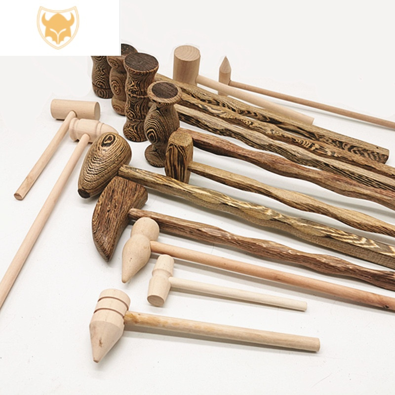 西默木质按摩锤子迷尔型木工锤实木小木锤儿童玩具平头diy手工小木槌