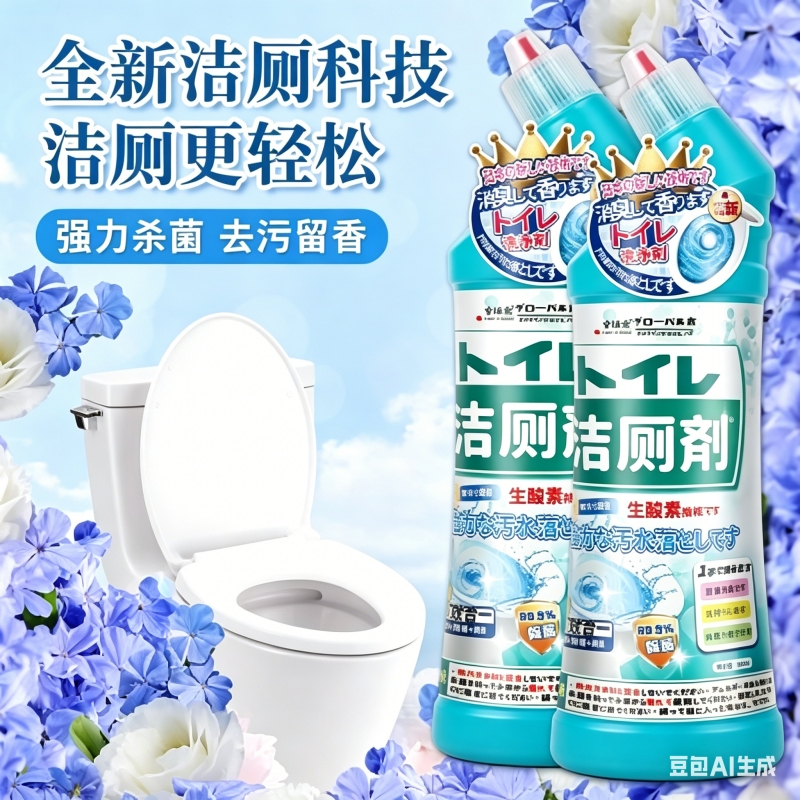 拍1发3 全球仓洁厕剂洁厕灵马桶厕所清洁剂除臭去异味留香除垢去渍剂官方正品旗舰店
