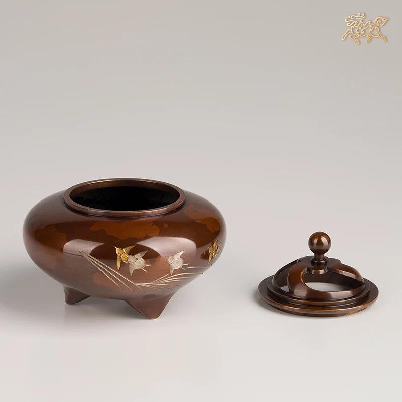 美帮汇全铜摆件《高冈铜器之波千鳥》铜工艺品 香炉高清大图