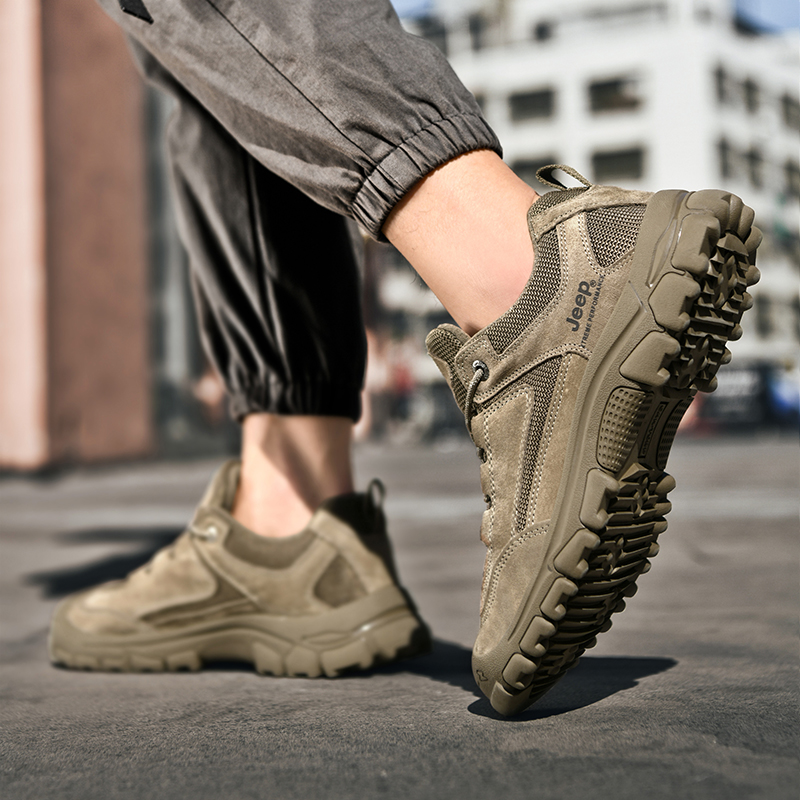 Jeep吉普户外登山鞋男防滑减震运动鞋专业爬山男鞋情侣徒步旅游鞋高清大图