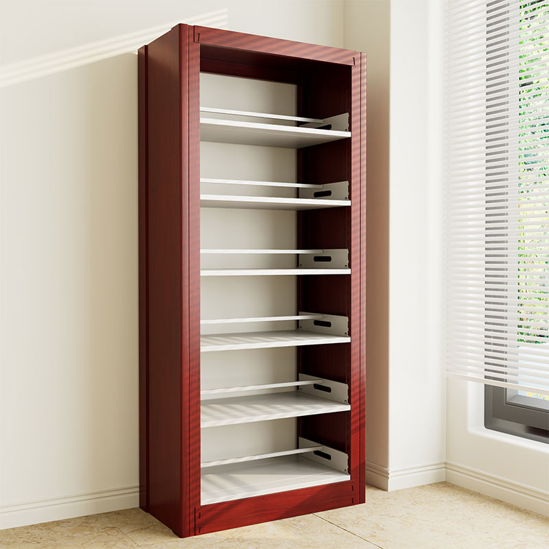 臻远ZY4072636 钢制书架红色资料架 双面6层一列一组 1000*450*2000mm高清大图