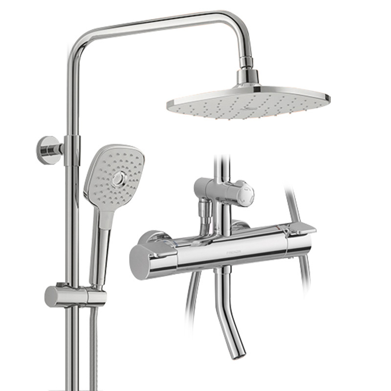 法恩莎卫浴(faenza)浴室暗装恒温淋浴花洒套装家用方形三出水淋浴花洒