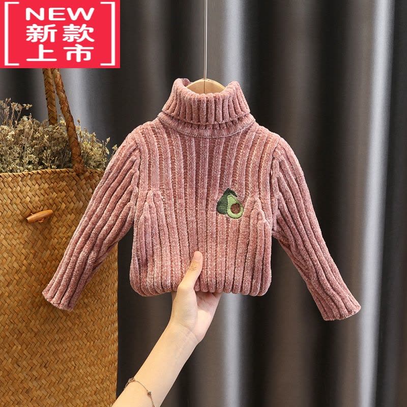 可莉允男女童卡通毛衣套头加厚2021秋冬装新款洋气儿童装小孩打底针织衫图片