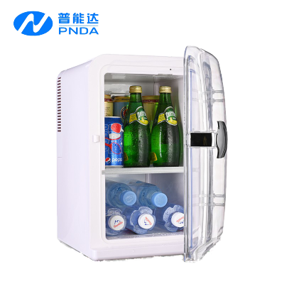 普能达便携迷你15升小容量车载冰箱冷藏加热宿舍家用保鲜 可车家两用 白色 车用12V