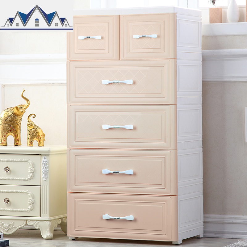 欧式儿童抽屉式收纳柜塑料储物柜宝宝衣柜婴儿整理五斗柜子 三维工匠高清大图