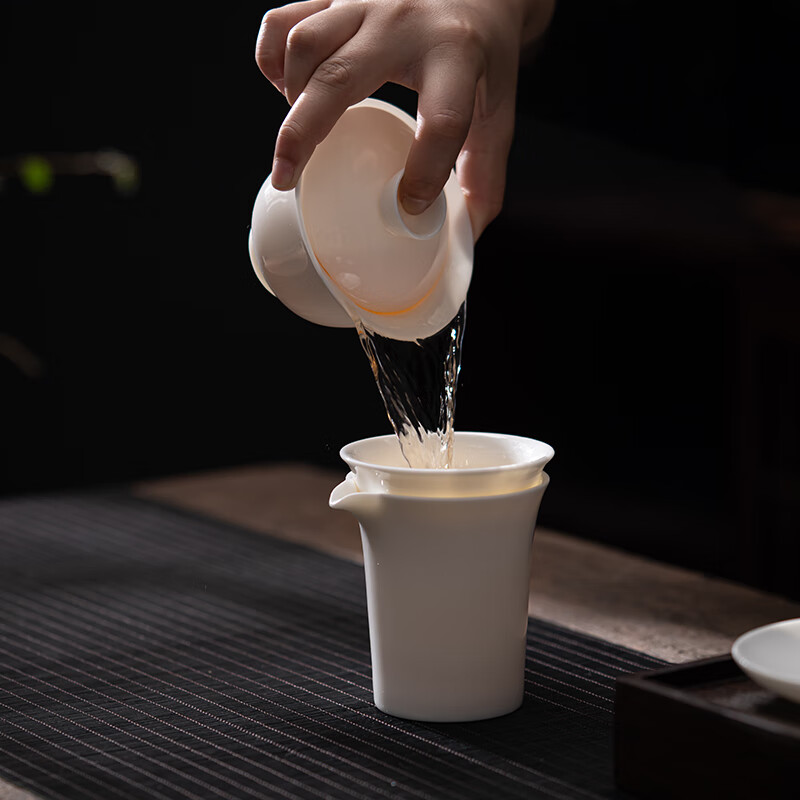 苏氏陶瓷/SUSHI CERAMICS J0878 羊脂玉瓷丰谷三才盖碗礼盒套组 170ML (单位:盒)高清大图