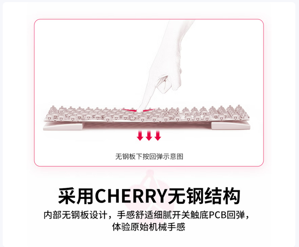 CHERRY樱桃MX3.0S机械键盘 游戏键盘 电竞键盘 有线办公电脑键盘108键白色青轴高清大图
