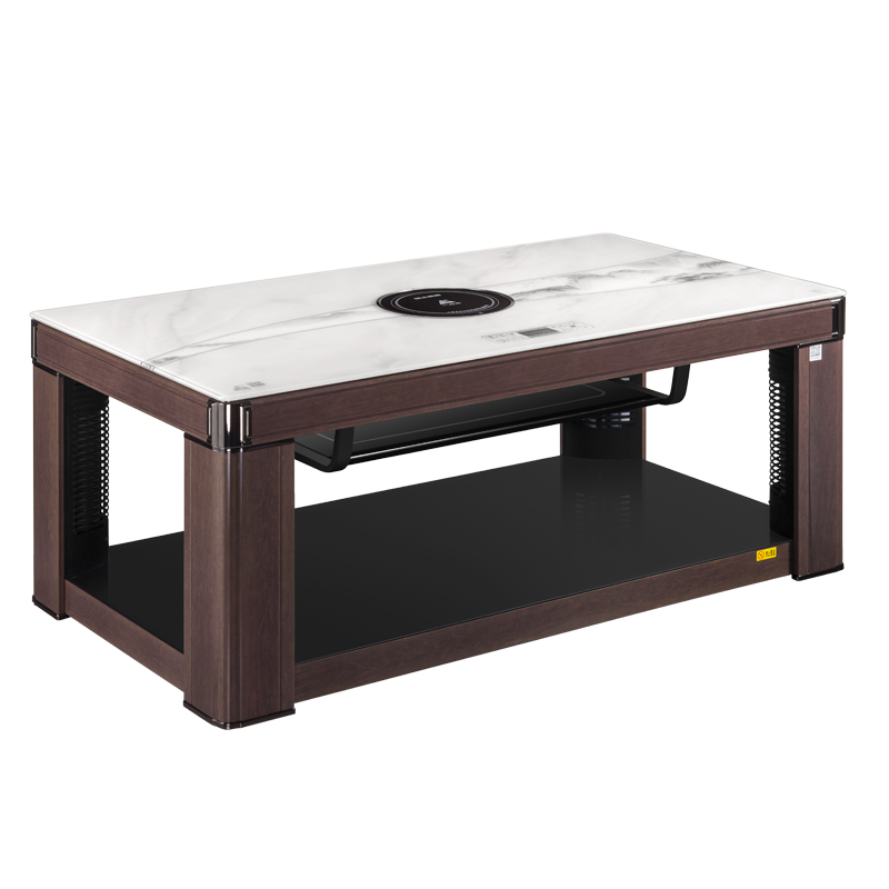 一均p21lc灰金玉磨砂黑升降电暖桌取暖桌电暖炉电暖茶几家用长方形