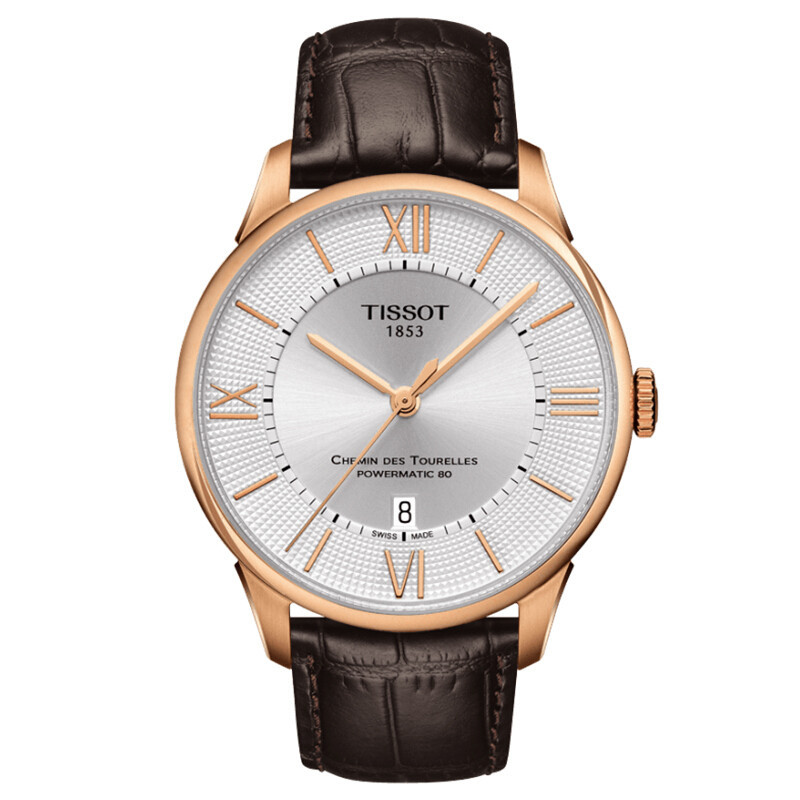 天梭(TISSOT)手表 杜鲁尔系列钢带机械手表正装 时尚商务皮带 T099.407.11.038.00 机械表 男