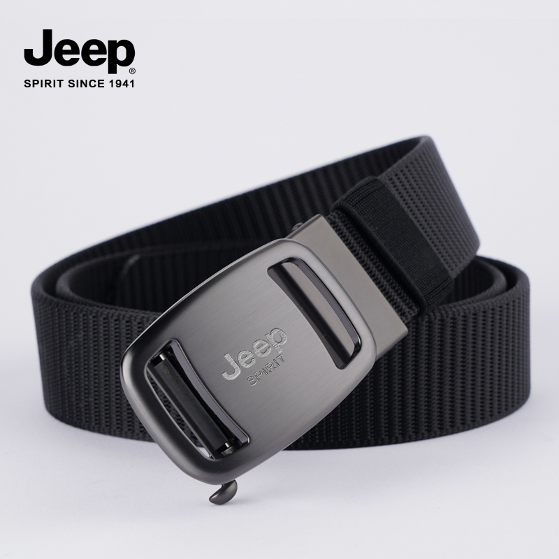 JEEP SPIRIT吉普男士皮带无牙自动扣帆布腰带中青年尼龙工腰自腰高清大图