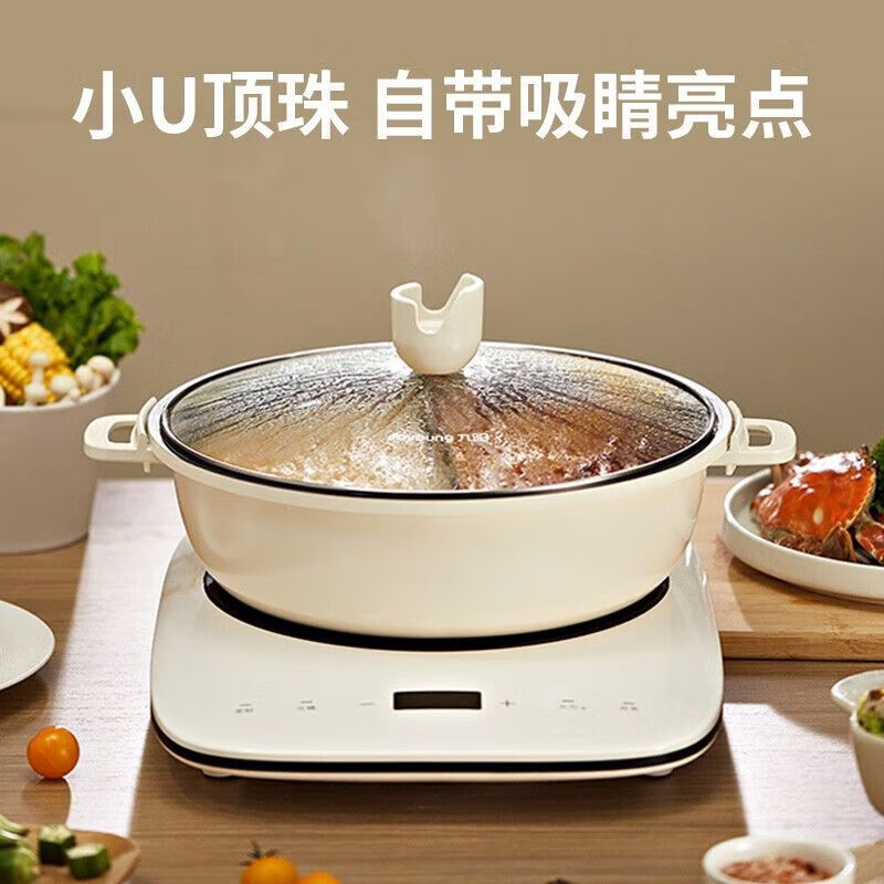 九阳(Joyoung) 鸳鸯锅电磁炉用火锅专用锅具盆不粘锅平底汤锅涮家 正品 鸳鸯火锅CF30T-CH524