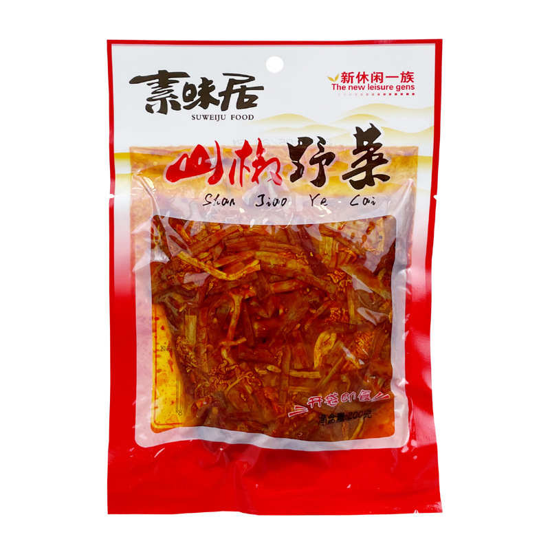 素味居泡椒山椒野菜花生脆笋香辣鲜香泡椒藕片木耳脆笋拌笋菜200g*2