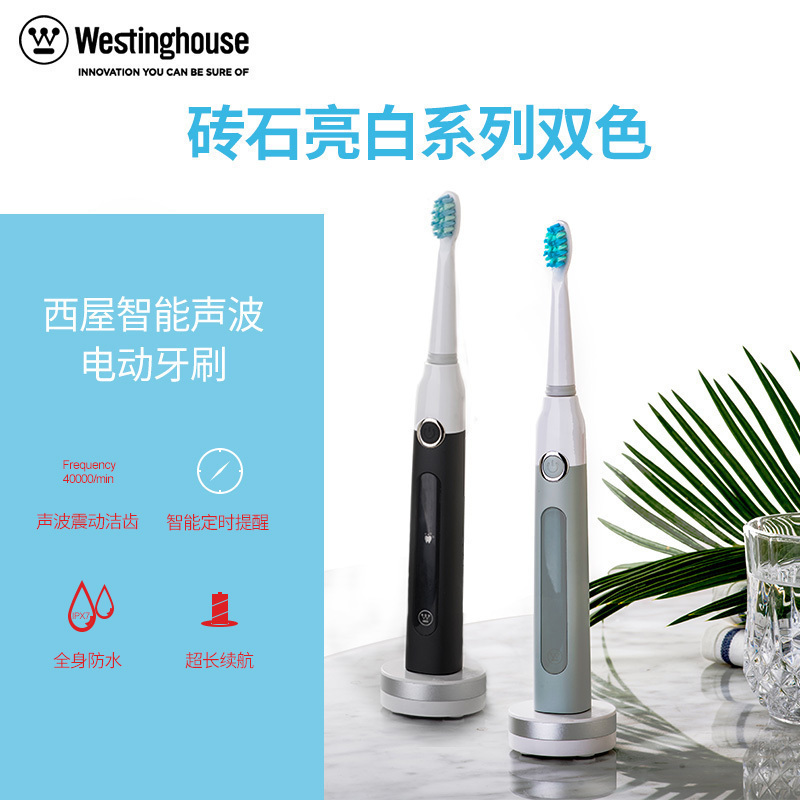 西屋(Westinghouse)电动牙刷 WT-101G 声波震动式牙刷 40000次/分钟 牙齿美白清洁
