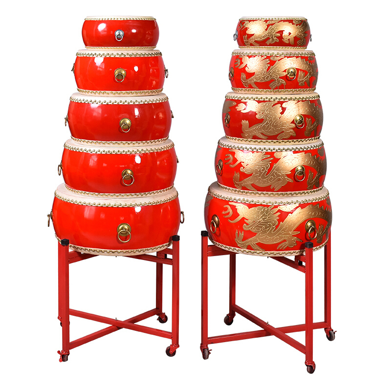 风雷动fldgb18扁鼓牛皮鼓大鼓龙鼓威风锣鼓中国红成人儿童演出开业