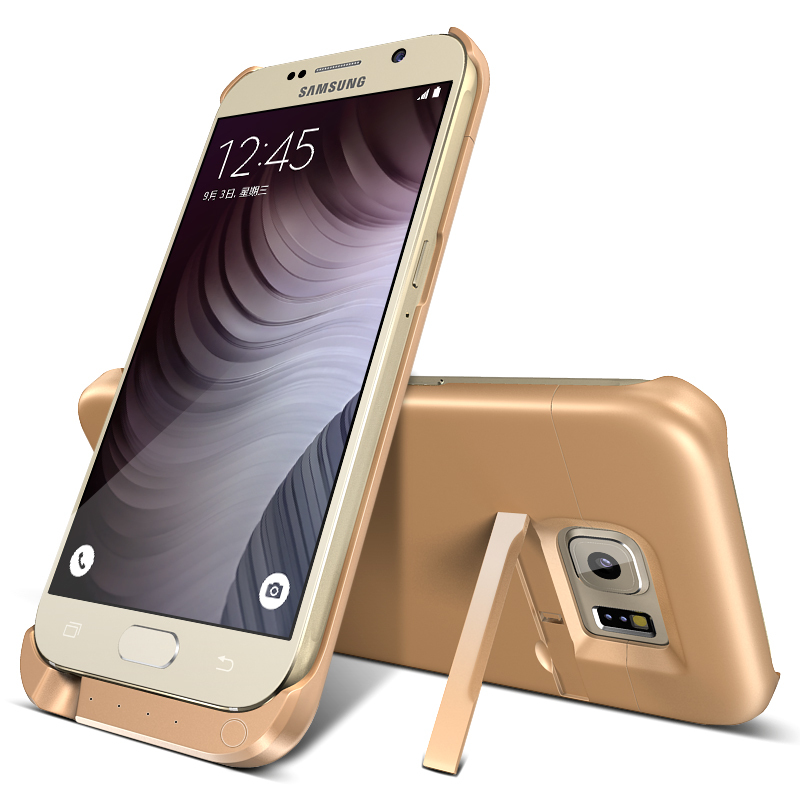 HIGE/三星s6/s6edge/Plus背夹充电宝 耐高温抗阻燃材质 适用于S6 edge(5.1寸小曲屏)-土豪金