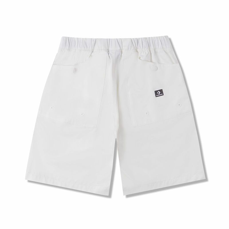converse匡威logo标识直筒梭织休闲短裤男款白色10025289a01