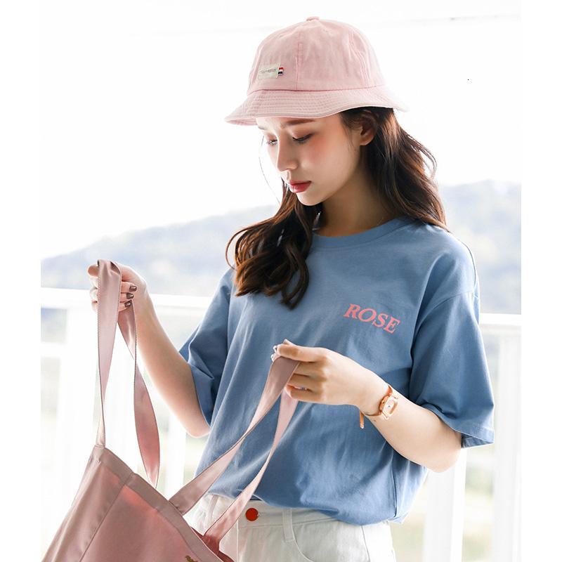 小清新短袖T恤女2018夏装新款韩版宽松百搭休闲学生印花打底上衣