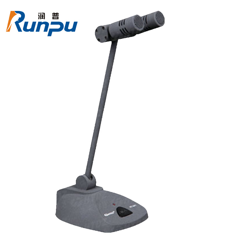 润普Runpu RP-YX762T 国产化视频会议麦克风双电容式超心型指向双鹅颈话筒专业演出主持桌面麦克风