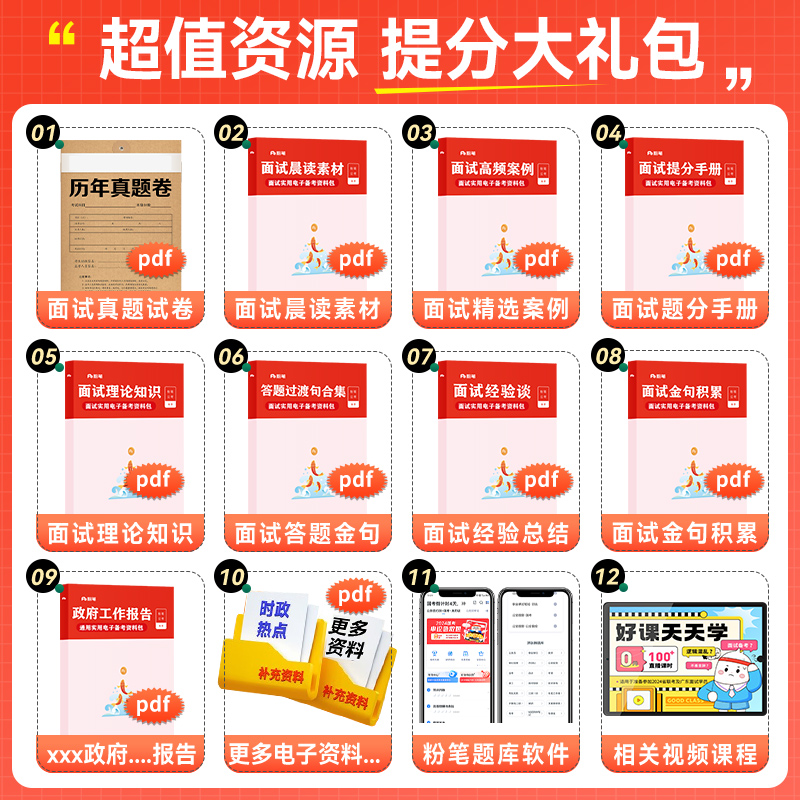 面试7本套[粉笔面试全套] [正版]公考2025年国考公务员面试真题200例结构化无领导小组面试晨读集萃社会现象组织管理高清大图