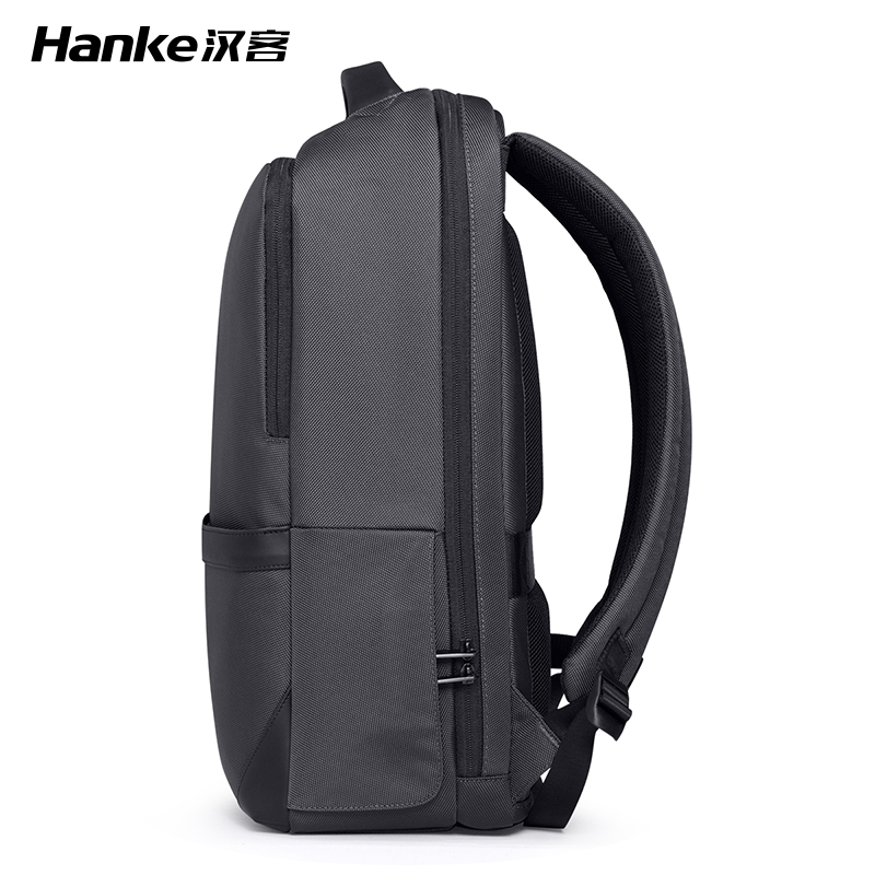 汉客出差商务版双肩包男士轻便电脑包大容量后背包旅行学生书包高清大图