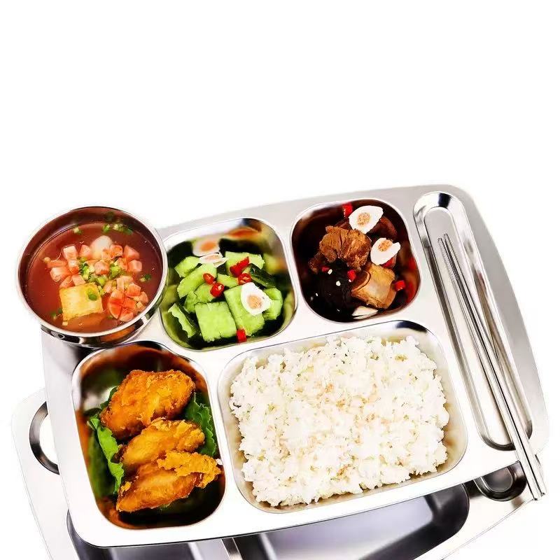 304不锈钢餐具 餐盘/碗/筷/勺 套高清大图