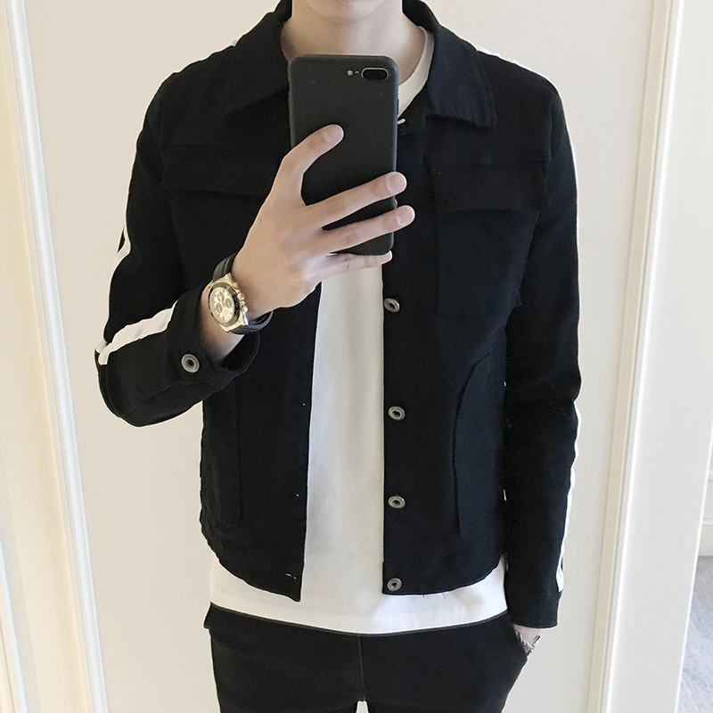 2018新品春季男款韩版潮流薄款牛仔衣夹克潮男时尚短款修身外套男