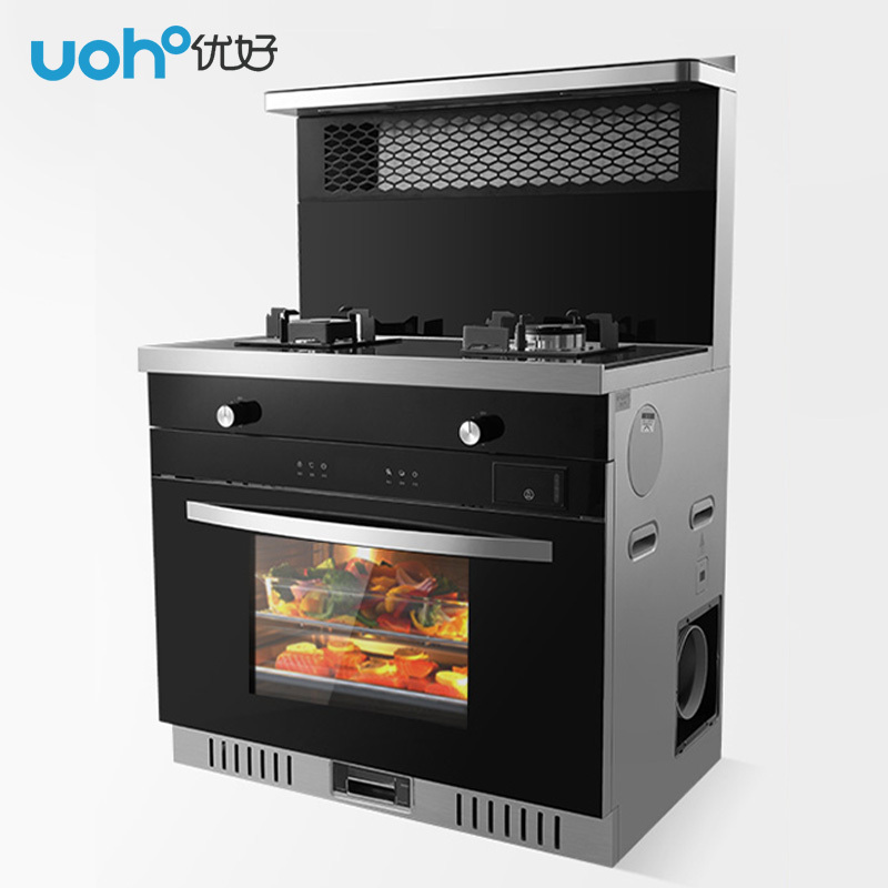优好(UOHO)ZK-75C一体式集成灶家用抽油烟机燃气灶双灶蒸烤一体消毒柜套装液化气