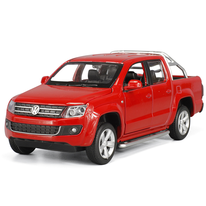 彩珀合金车130大众皮卡amarok越野车儿童汽车模型玩具红色盒装视频