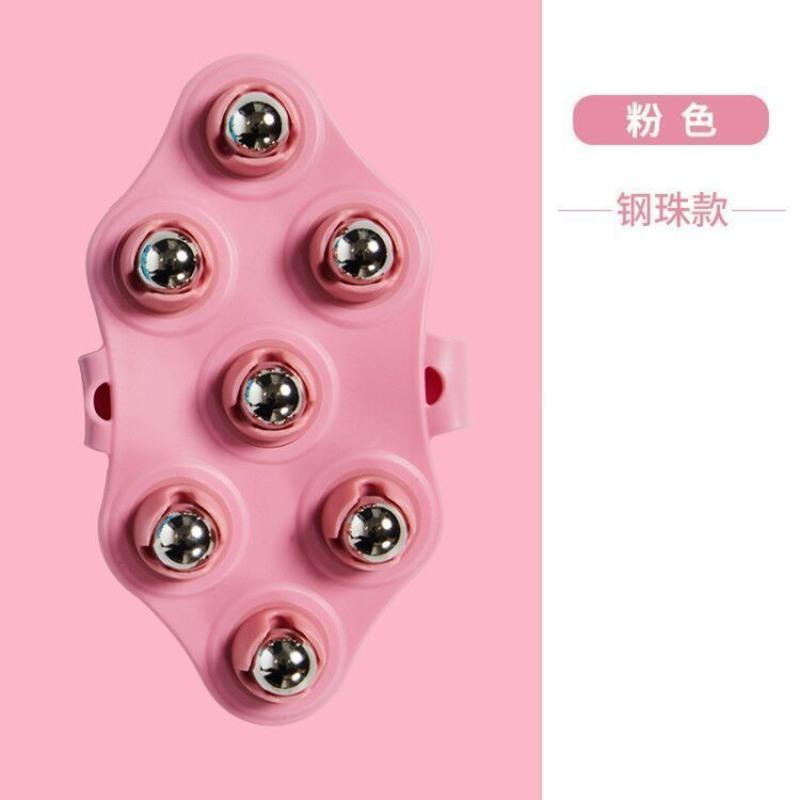 七珠瘦小腿手臂滚轮腿部通淋巴排毒滚珠神器按摩器龙珠瘦腿肌肉型 全新款&apos;&apos;[单扣带粉色七珠]无赠品