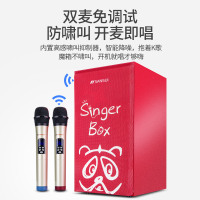 山水(SANSUI) 电视K歌音响套装家用家庭ktv音响 无线蓝牙麦克风k歌设备套装2.1声道k18 红色