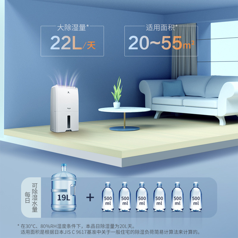 松下(Panasonic)除湿机抽湿机吸湿器除湿机家用干燥机别墅卧室客厅地下室除潮防霉除湿器F-CYT45XC高清大图