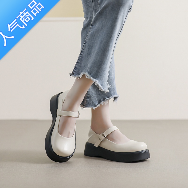 SUNTEK甜酷玛丽珍小皮鞋女夏2023新款百搭单鞋厚底乐福鞋大码女鞋41一43高清大图