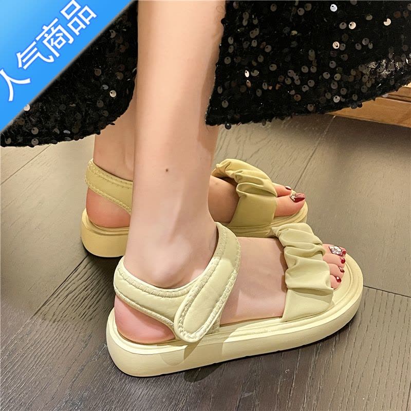 SUNTEK凉鞋女款2023夏季新款厚底小香风罗马外穿沙滩海边女士配裙子女鞋图片